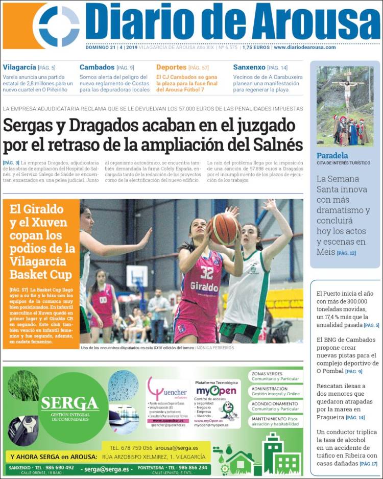 Portada de Diario de Arousa (Espa&ntilde;a)