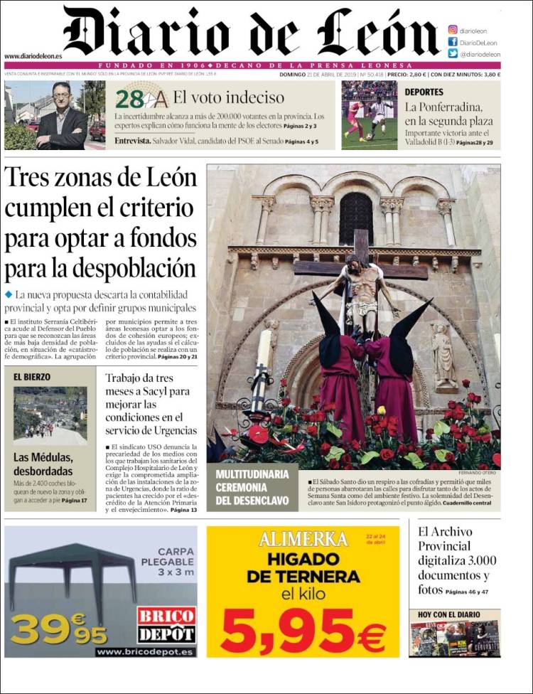 Portada de Diario de León (Espa&ntilde;a)