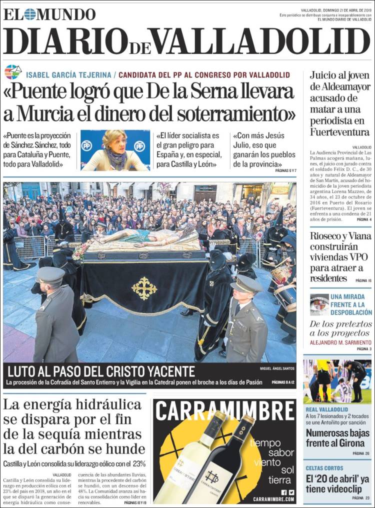 Portada de Diario de Valladolid (Espa&ntilde;a)