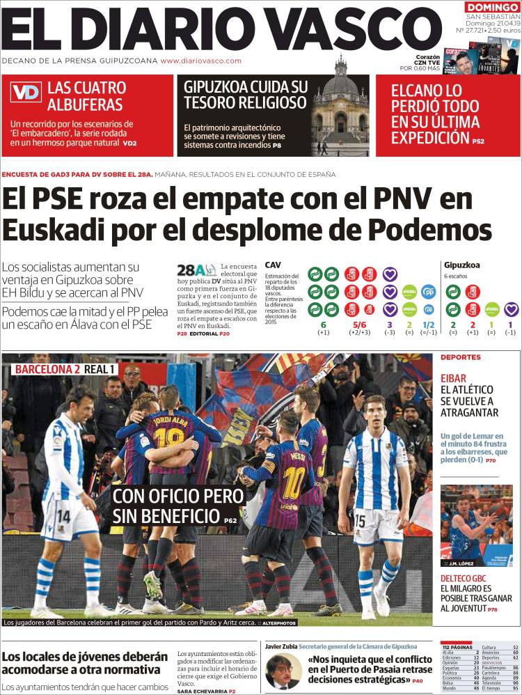 Portada de Diario Vasco (Espa&ntilde;a)