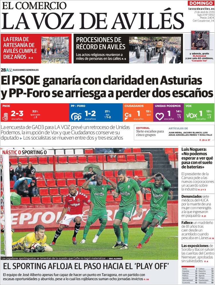 Portada de El Comercio - Avilés (Espa&ntilde;a)