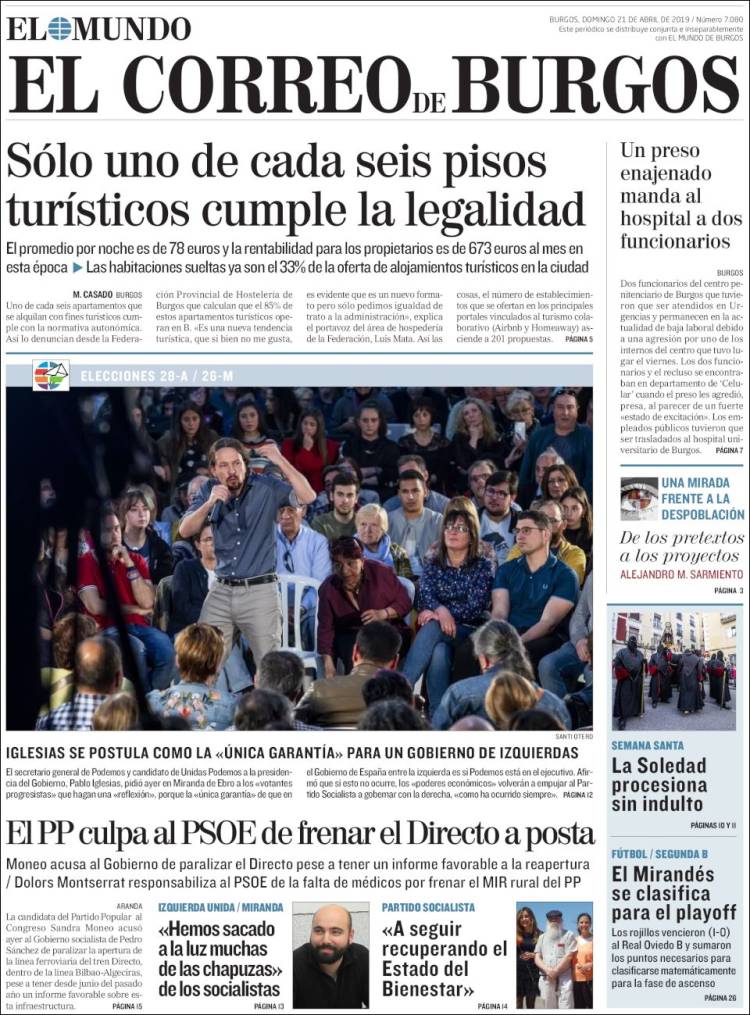 Portada de El Correo de Burgos (Espa&ntilde;a)