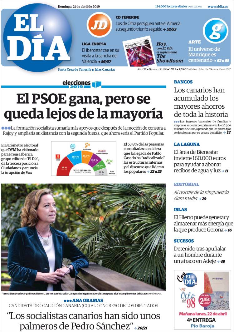 Portada de El Día (Espa&ntilde;a)