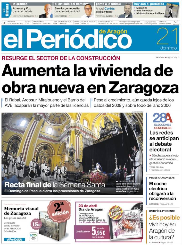 Portada de El Periódico de Aragón (Espa&ntilde;a)