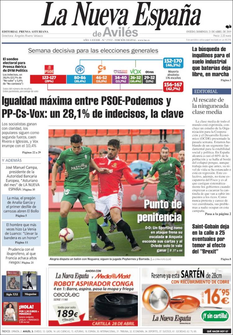 Portada de La Nueva España - Avilés (Espa&ntilde;a)