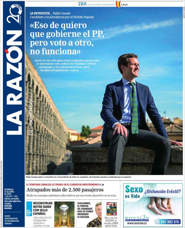 Portada de La Razón (Espa&ntilde;a)