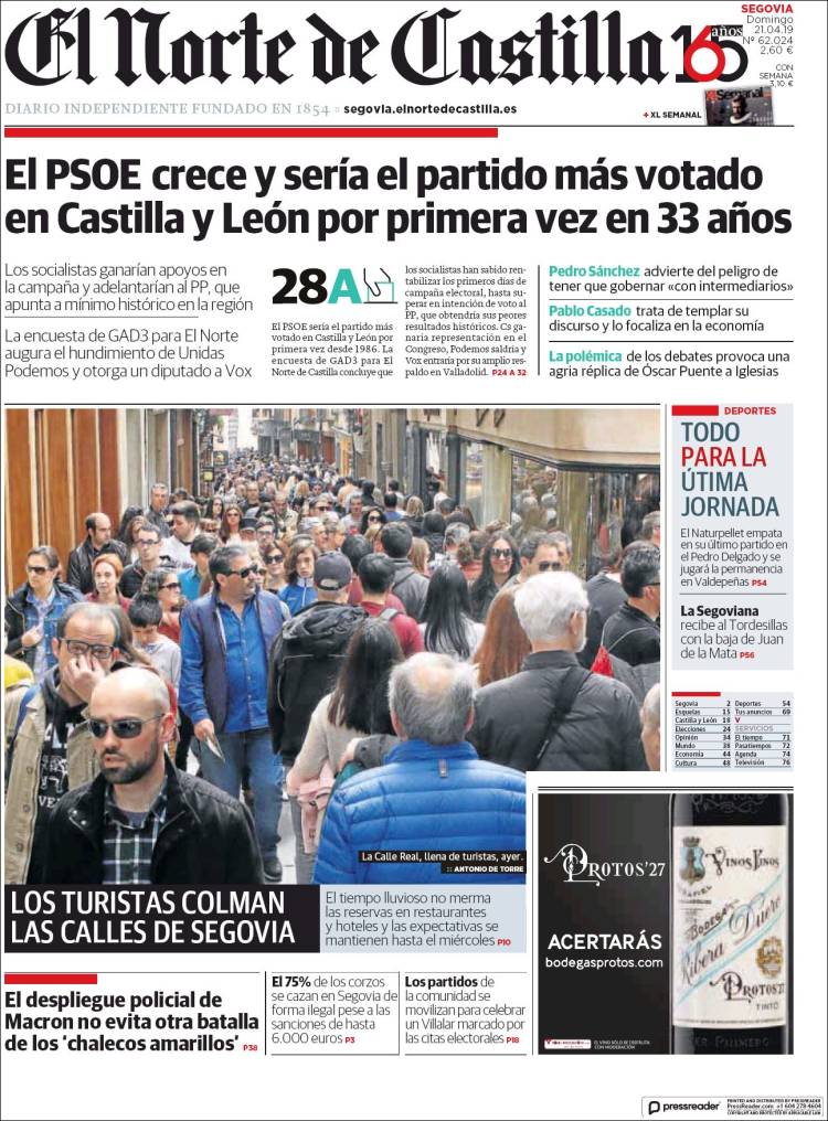 Portada de Norte de Castilla - Segovia (Espa&ntilde;a)
