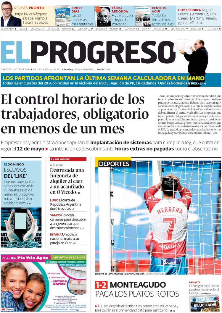Portada de El Progreso (Espa&ntilde;a)