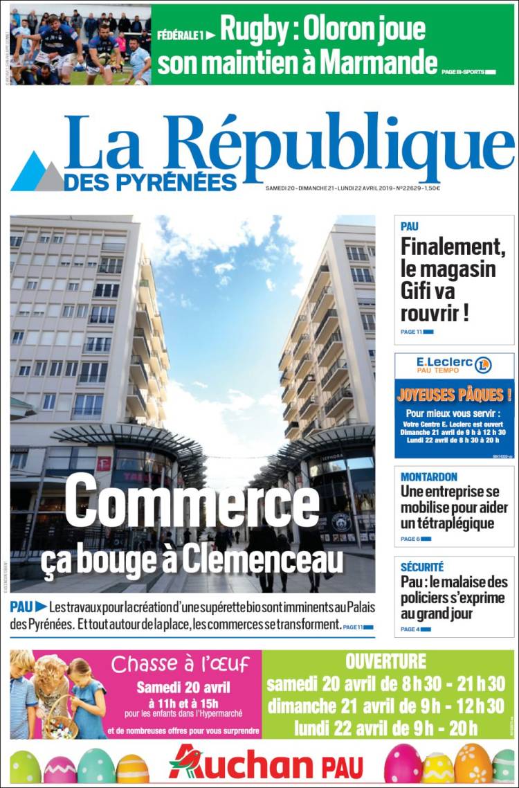 Portada de La République des Pyrénées (Francia)