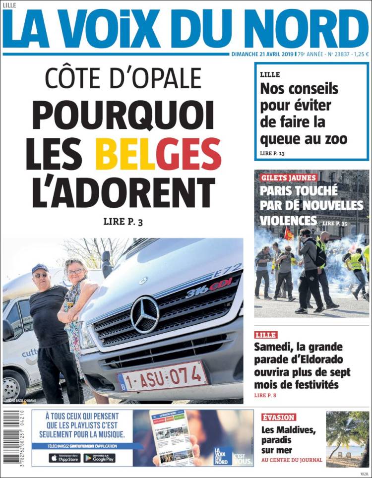 Portada de La Voix du Nord (Francia)