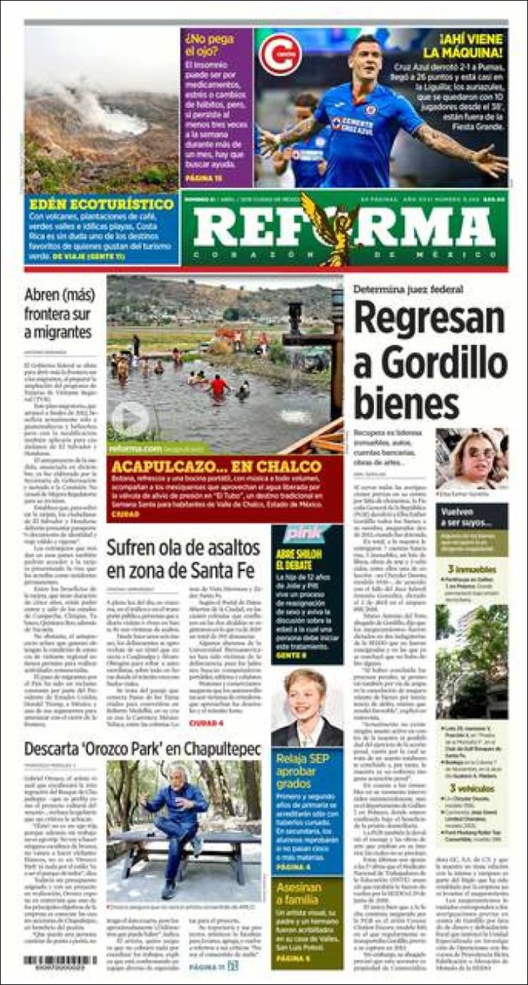 Portada de Reforma (México)