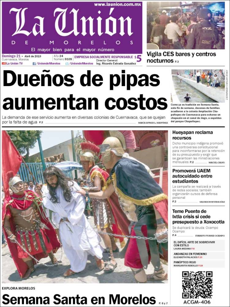 Portada de La Unión de Morelos (México)