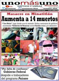 Portada de unomásuno (México)