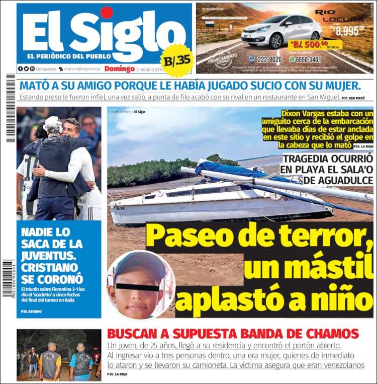Portada de El Siglo (Panam&aacute;)