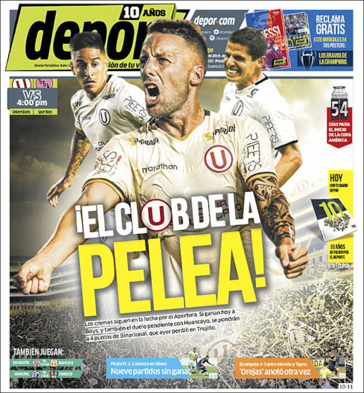 Portada de Depor (Per&uacute;)