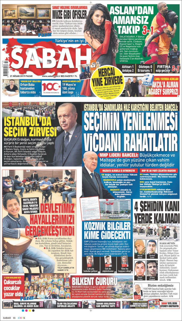Portada de Sabah (Turqu&iacute;a)