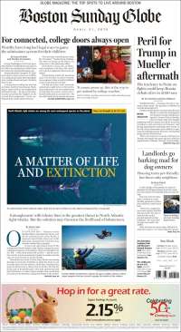 Portada de Boston Globe (USA)