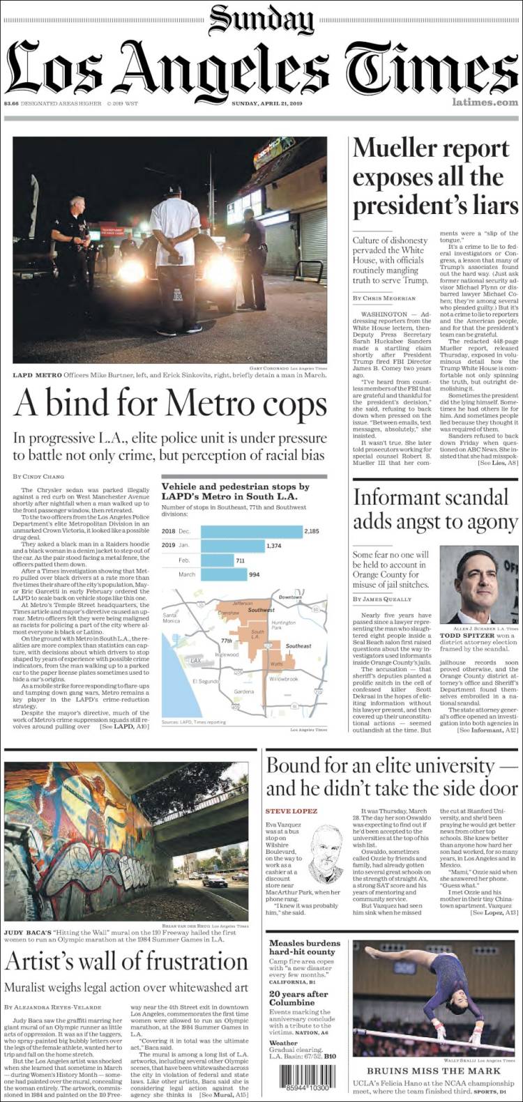 Portada de Los Angeles Times (USA)