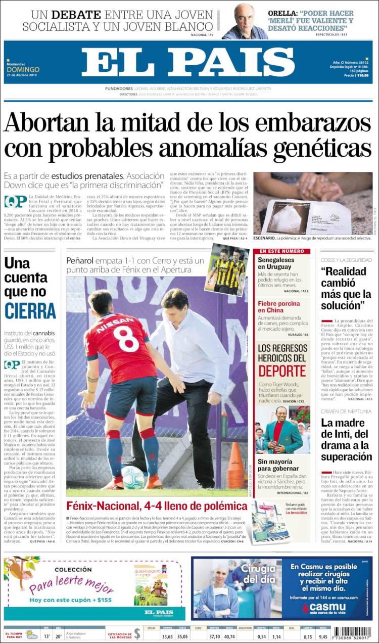 Portada de El País (Uruguay)