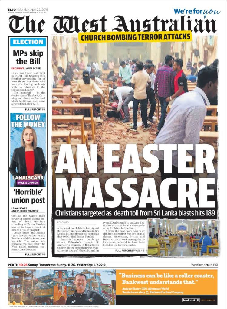 Portada de The West Australian (Australia)