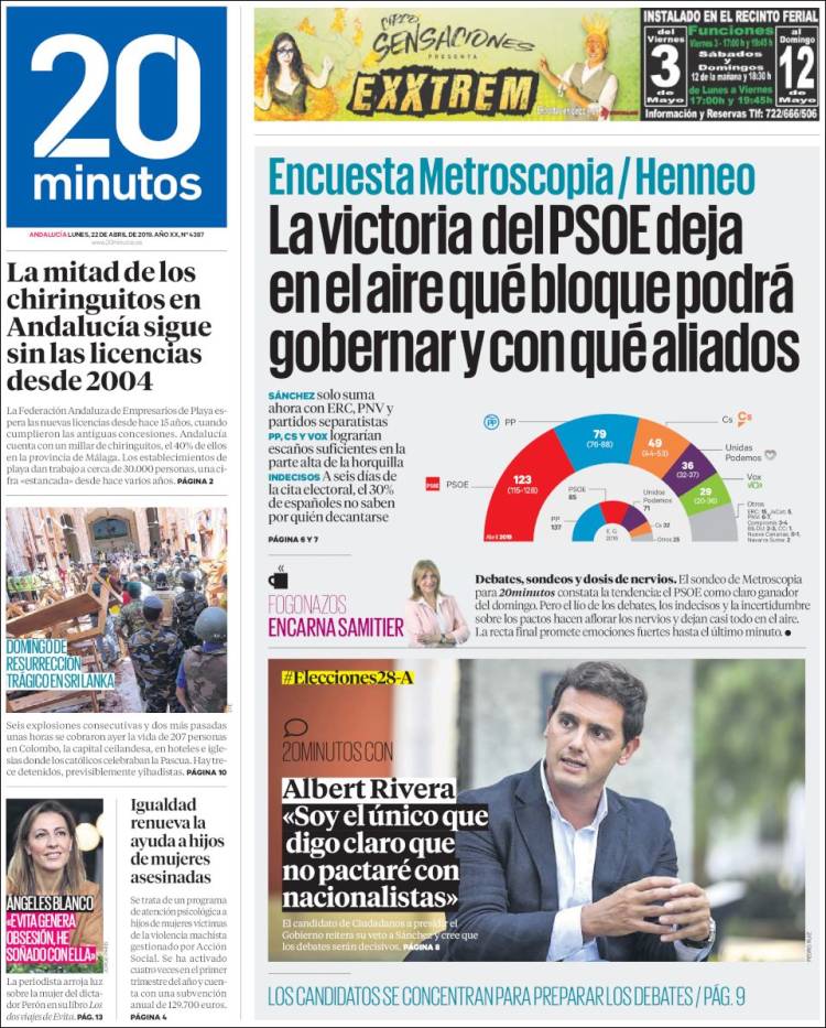 Portada de 20 Minutos - Malaga (Espa&ntilde;a)