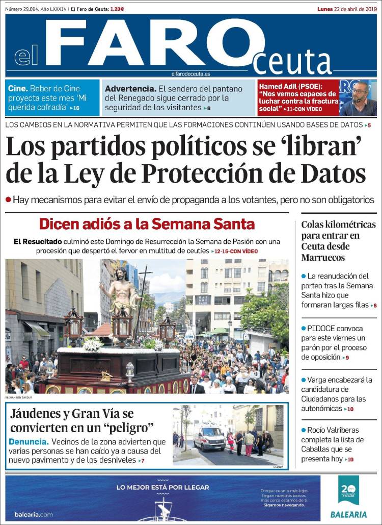 Portada de El Faro de Ceuta (Espa&ntilde;a)