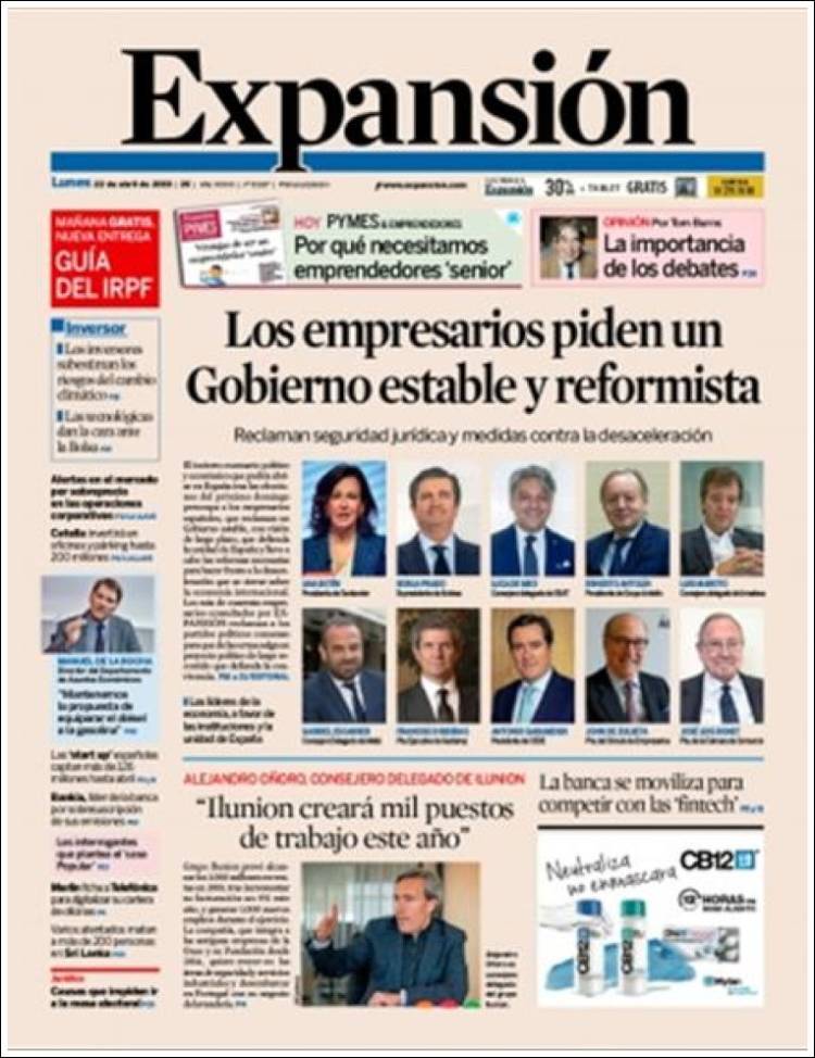 Portada de Expansión (Espa&ntilde;a)