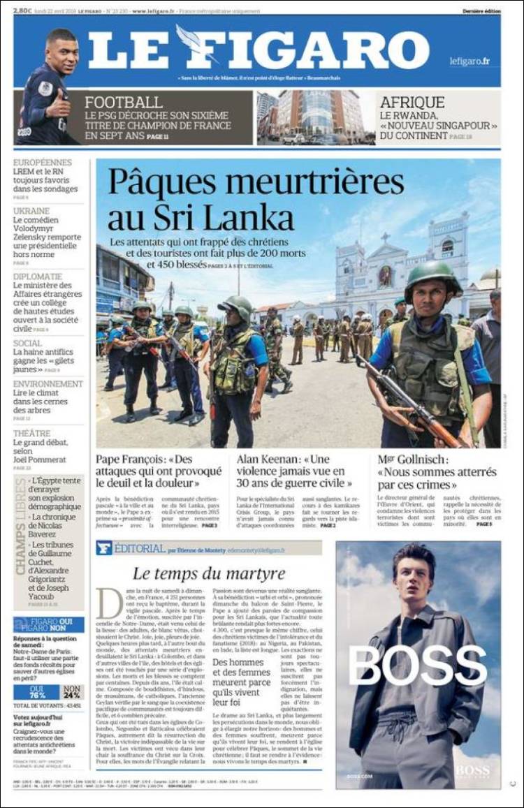 Portada de Le Figaro (Francia)