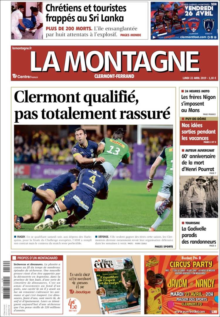 Portada de La Montagne (Francia)