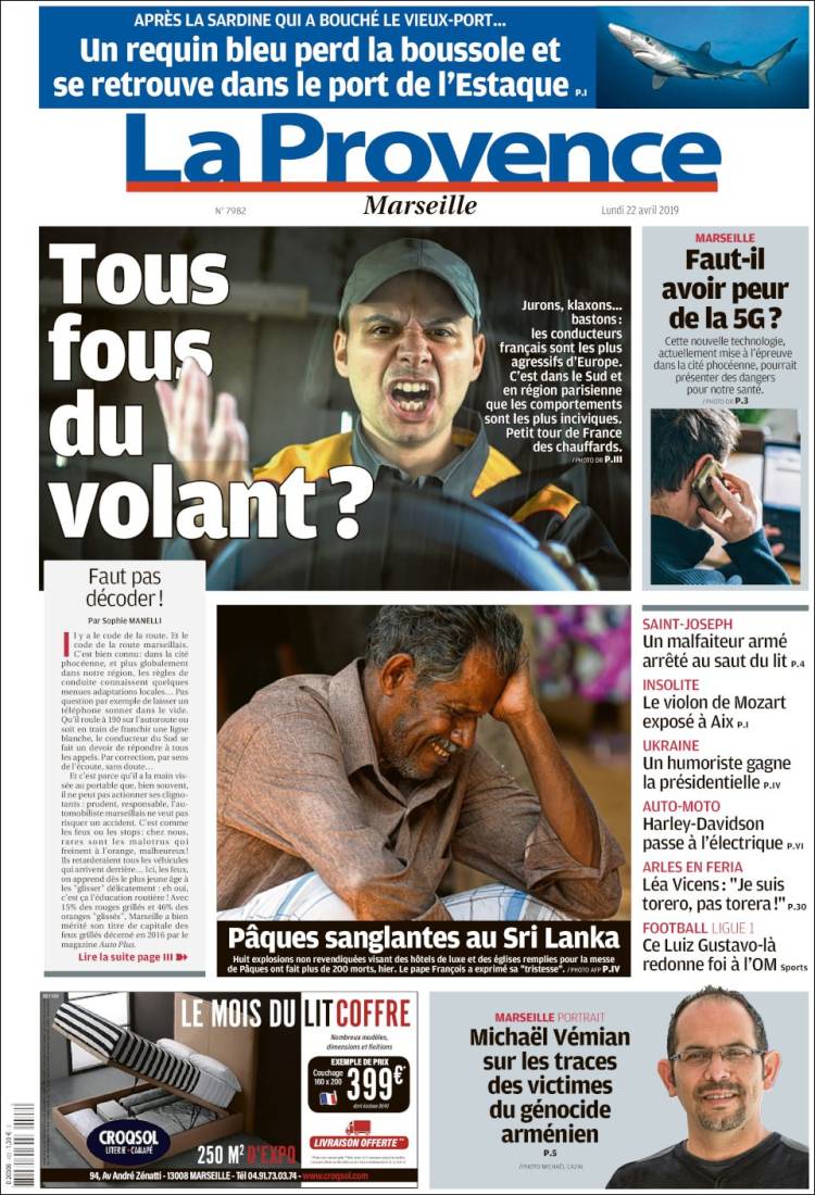 Portada de La Provence (Francia)