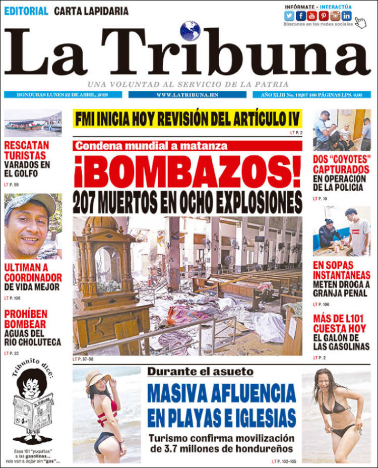 Periódico La Tribuna (Honduras). Periódicos De Honduras. Edición De ...