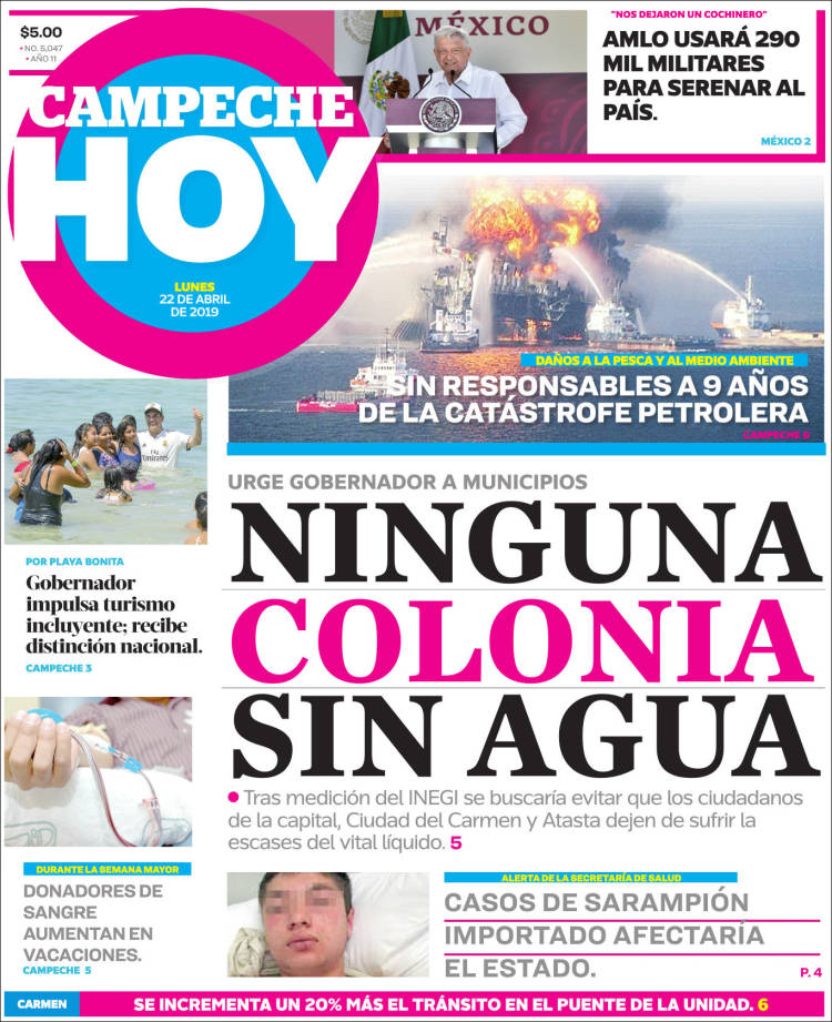 Portada de Campeche Hoy (México)