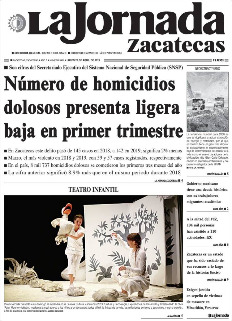 Portada de Jornada de Zacatecas (México)