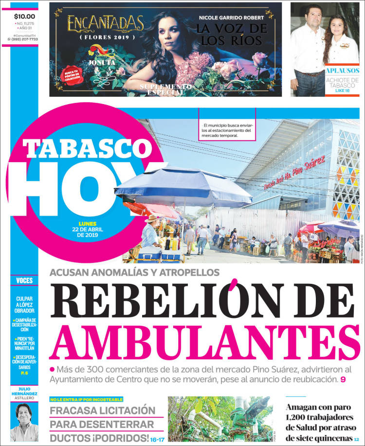 Portada de Tabasco Hoy (Mexico)