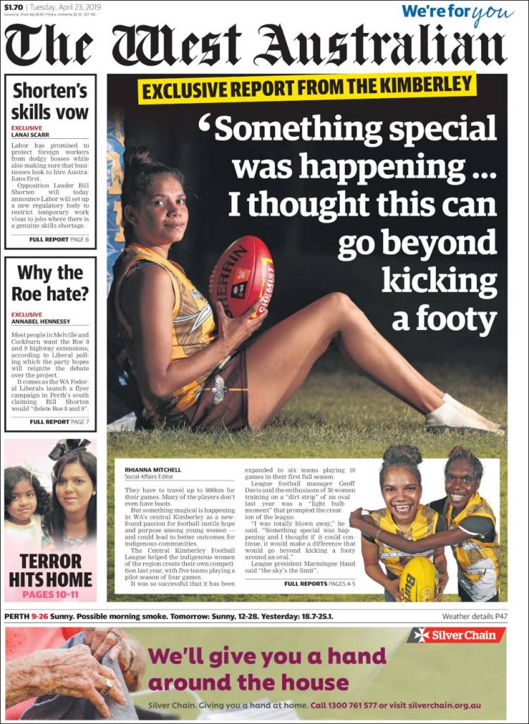 Portada de The West Australian (Australia)