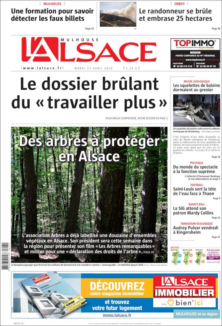 Portada de Journal L'Alsace (France)