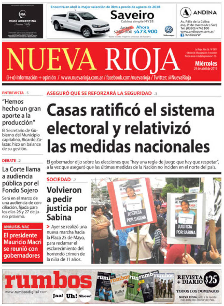 Portada de Nueva Rioja (Argentina)