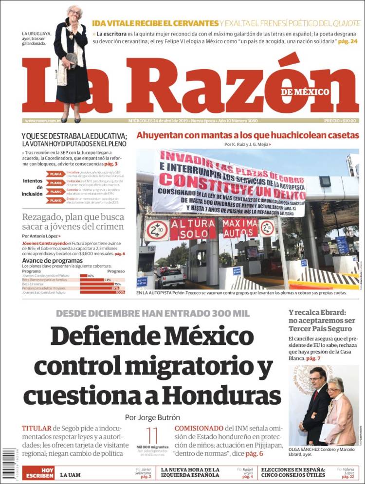 Portada de La Razón (México)