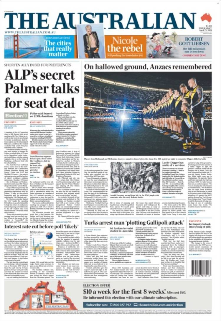 Portada de The Australian (Australia)