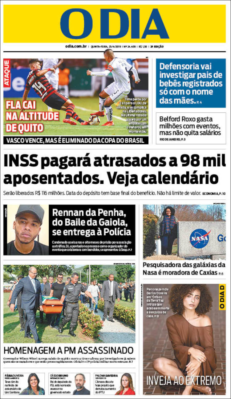Portada de O Dia (Brasil)