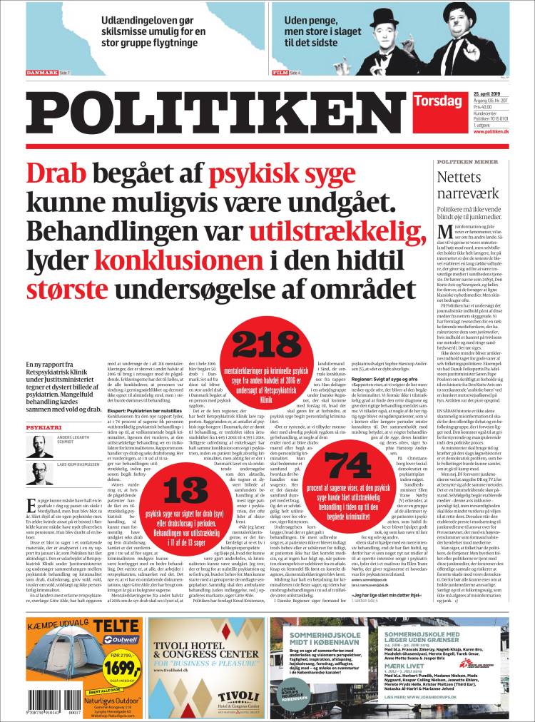 Portada de Politiken (Dinamarca)