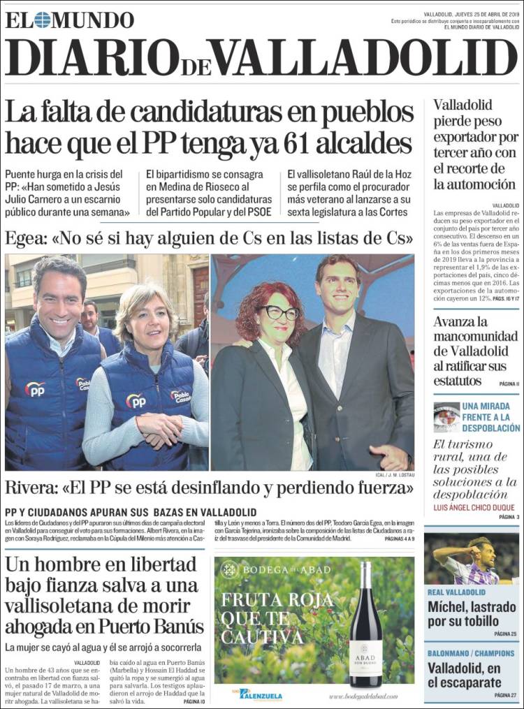 Portada de Diario de Valladolid (Espa&ntilde;a)
