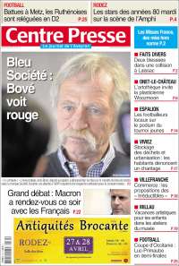 Portada de Centre Presse (Francia)
