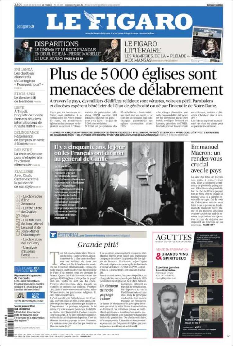 Portada de Le Figaro (Francia)