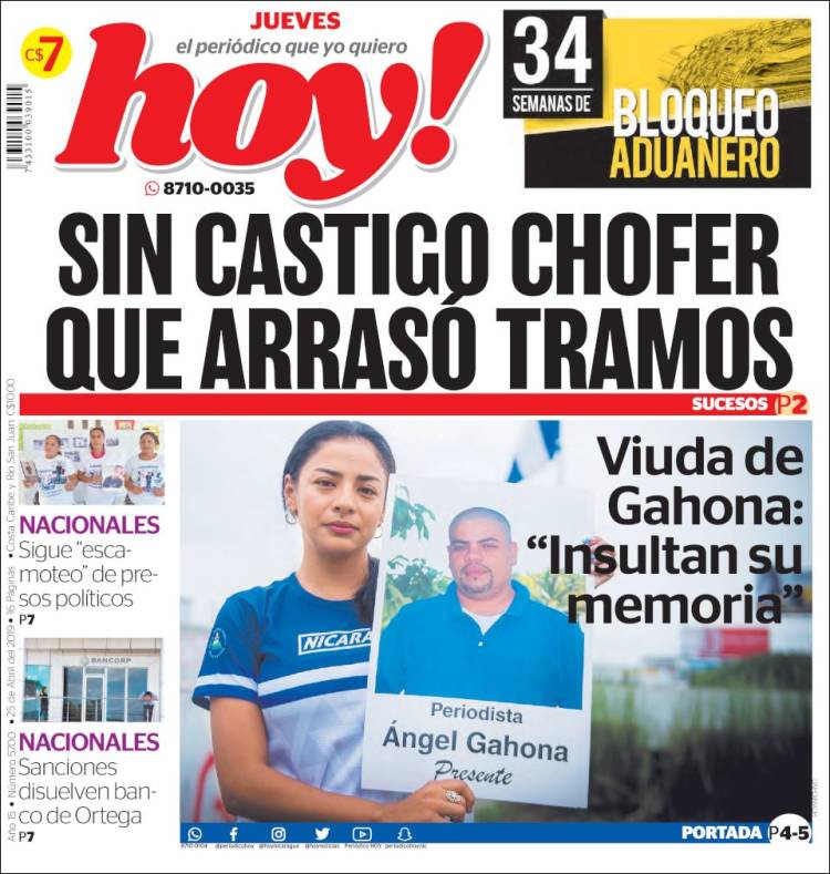 Portada de Hoy (Nicaragua)