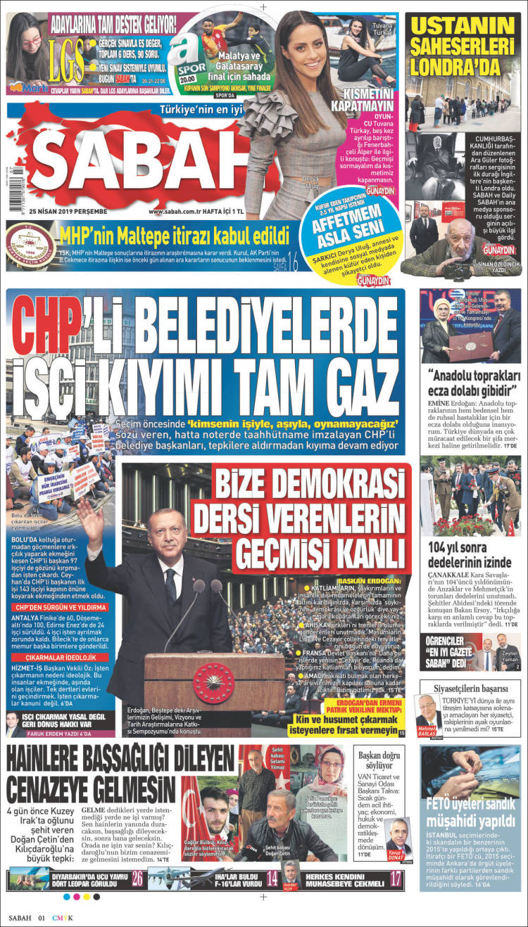 Portada de Sabah (Turqu&iacute;a)