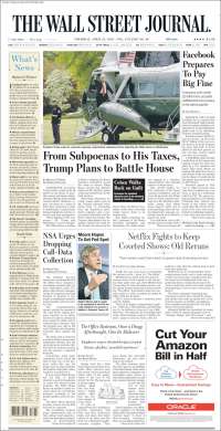 Portada de Wall Street Journal (USA)