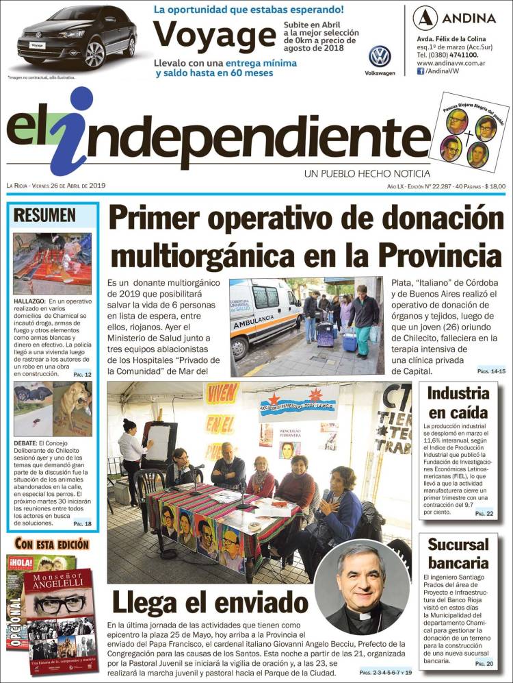 Portada de El Independiente (Argentina)