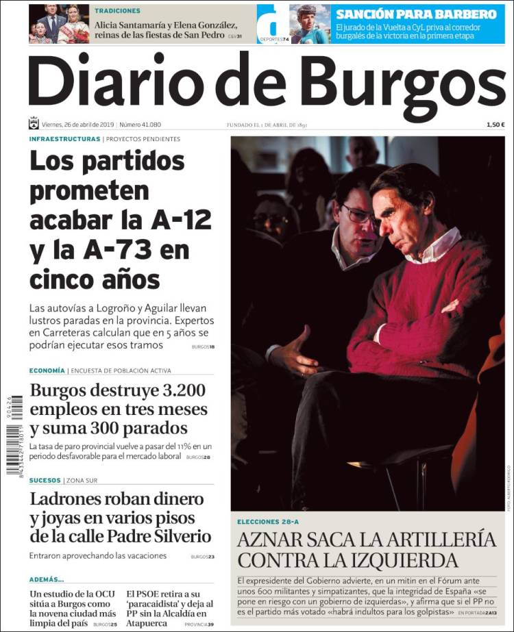 Portada de Diario de Burgos (Spain)