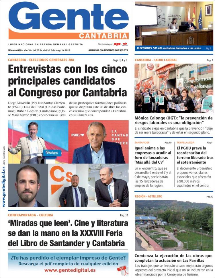 Portada de Gente en Santander (Espa&ntilde;a)